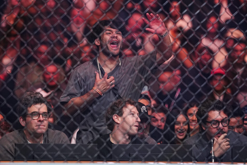 Los Angeles Rams wide receiver Puka Nacua attends the UFC 326 event at T-Mobile Arena.