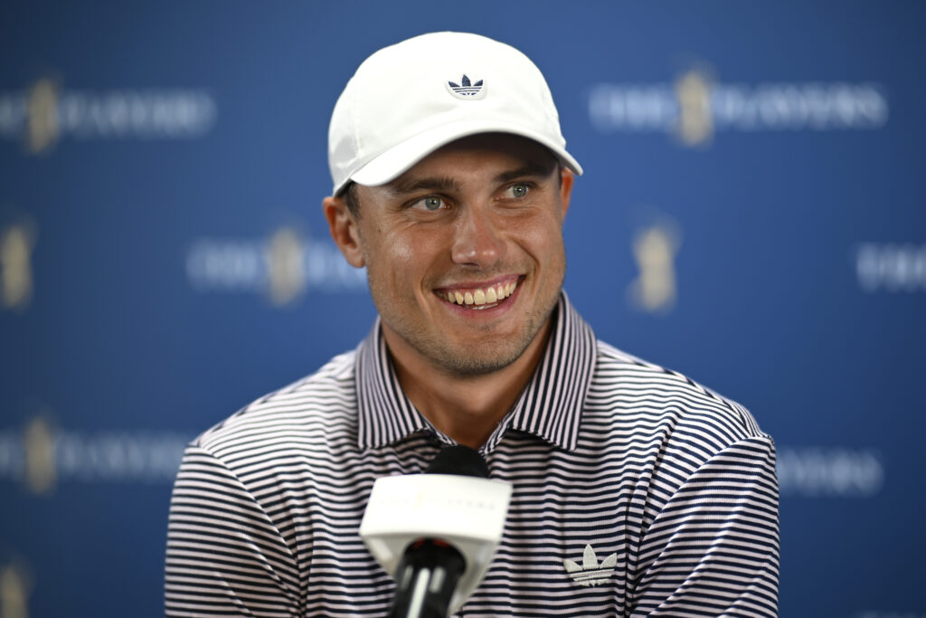 Ludvig Aberg speaks to the media after his second round of THE PLAYERS Championship at TPC Sawgrass