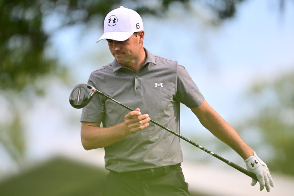 Jordan Spieth on the 14th tee during the first round of the Valspar Championship at Copperhead Course
