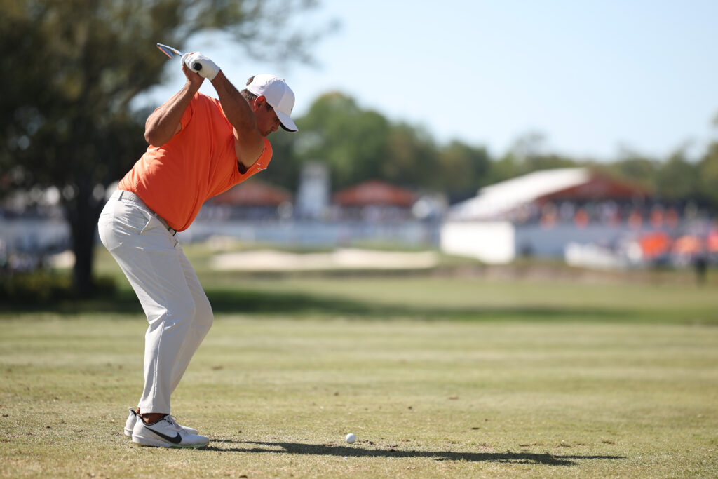 Brooks Koepka of the United States plays his shot from the 12th tee during the second round of the Valspar Championship 2026