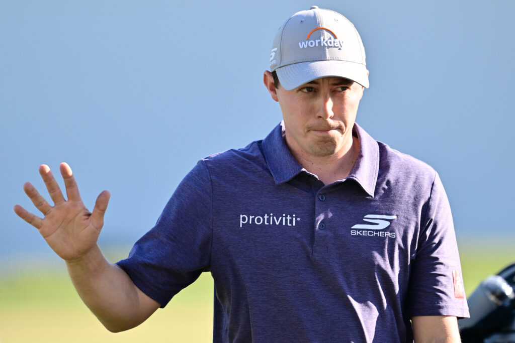 Matthew Fitzpatrick acknowledges the crowd during the final round of the Valspar Championship