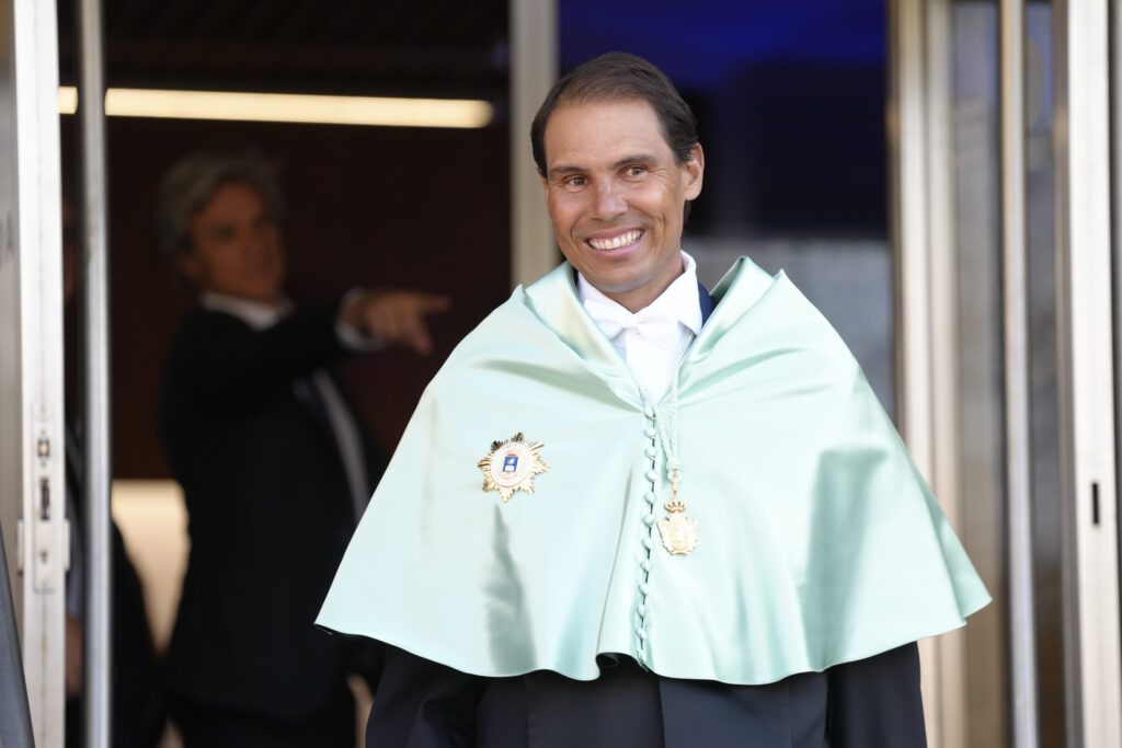 Rafael Nadal during the investiture of Rafael Nadal as Doctor Honoris Causa by the Technical University of Madrid at the University’s Rectorate on March 24, 2026, in Madrid, Spain.