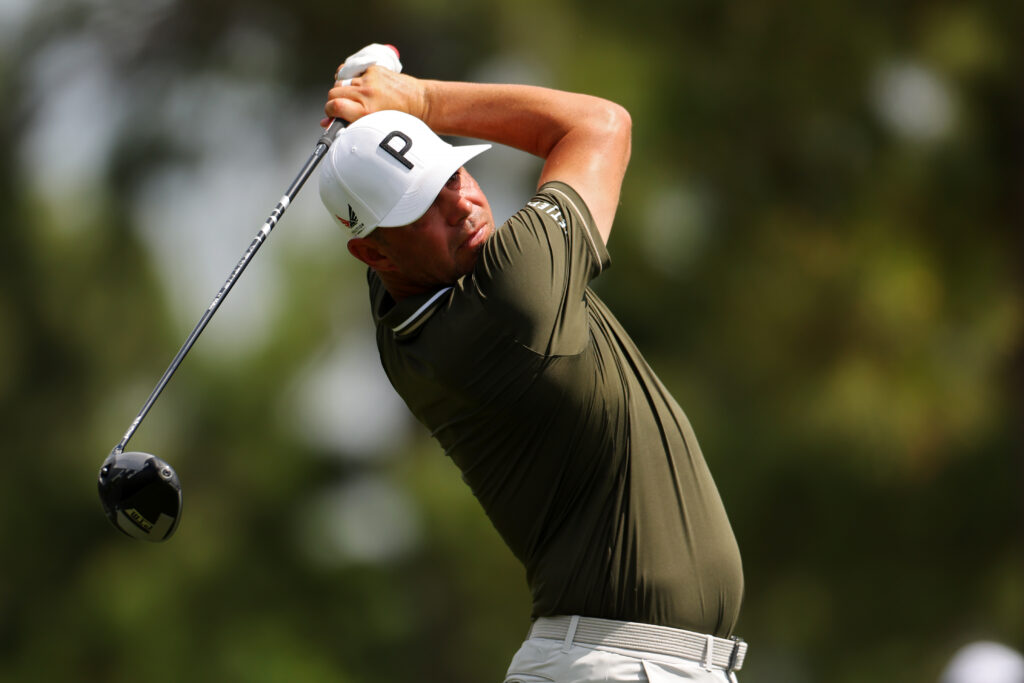 Gary Woodland on the 14th tee during the second round of the Texas Children's Houston Open