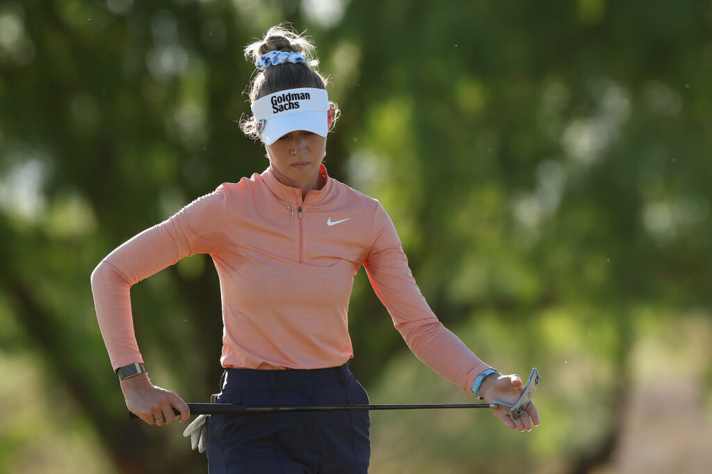 Nelly Korda on the 17th green during the second round of the Ford Championship at Whirlwind Golf Club