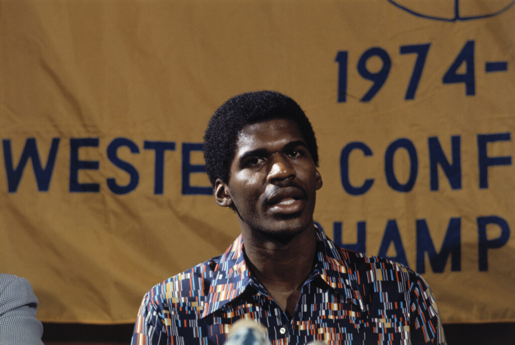 Portrait of Boston Celtics legend Robert Parish.