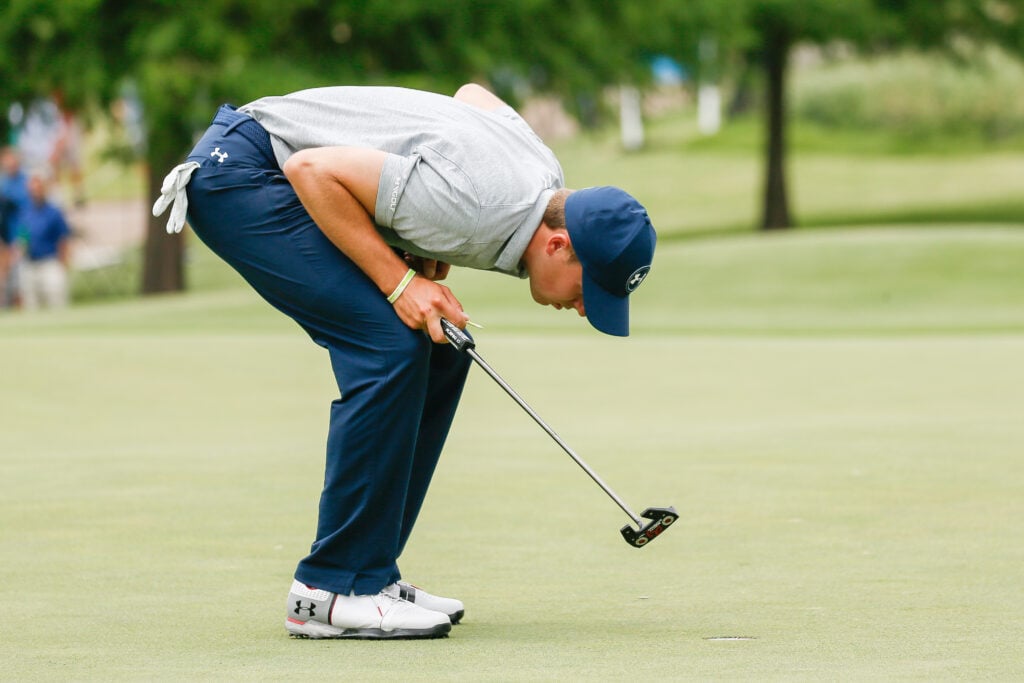 Jordan Spieth in action during the second round of the AT&T Byron Nelson in 2017