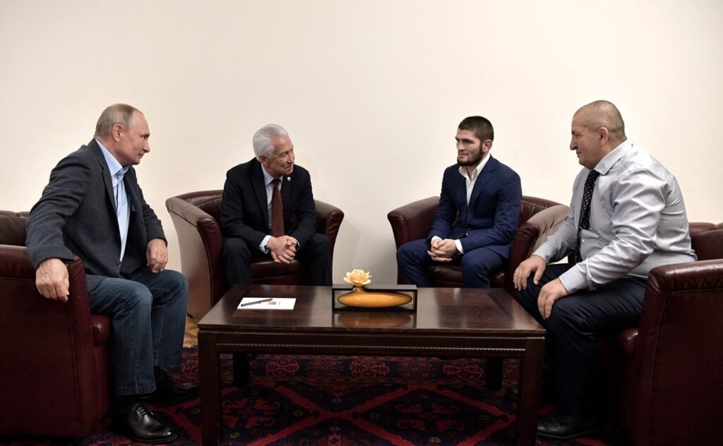 Russian President Putin meets with Russian mixed martial artist Nurmagomedov