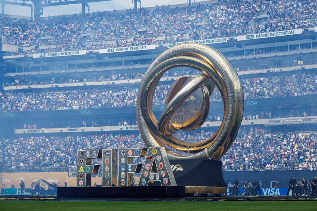 General view inside the stadium during the Final Pre-Match ceremony prior to the FIFA Club World Cup 2025 final match between Chelsea FC and Paris Saint-Germain at MetLife Stadium.