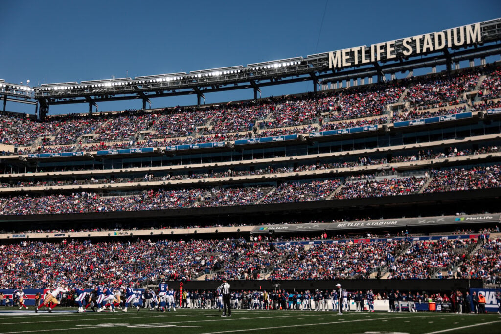 A general view of MetLife Stadium during the first quarter between the San Francisco 49ers and New York Giants at MetLife Stadium.