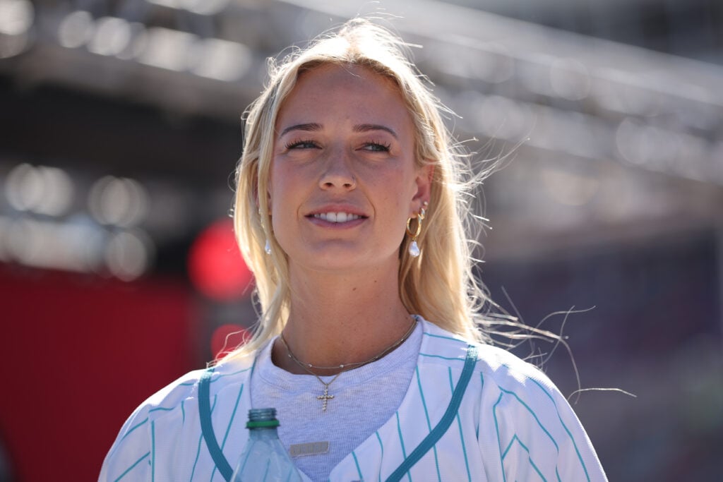 Honorary pace car driver Sophie Cunningham attends pre-race ceremony activities prior to the NASCAR Cup Series Championship at Phoenix Raceway.