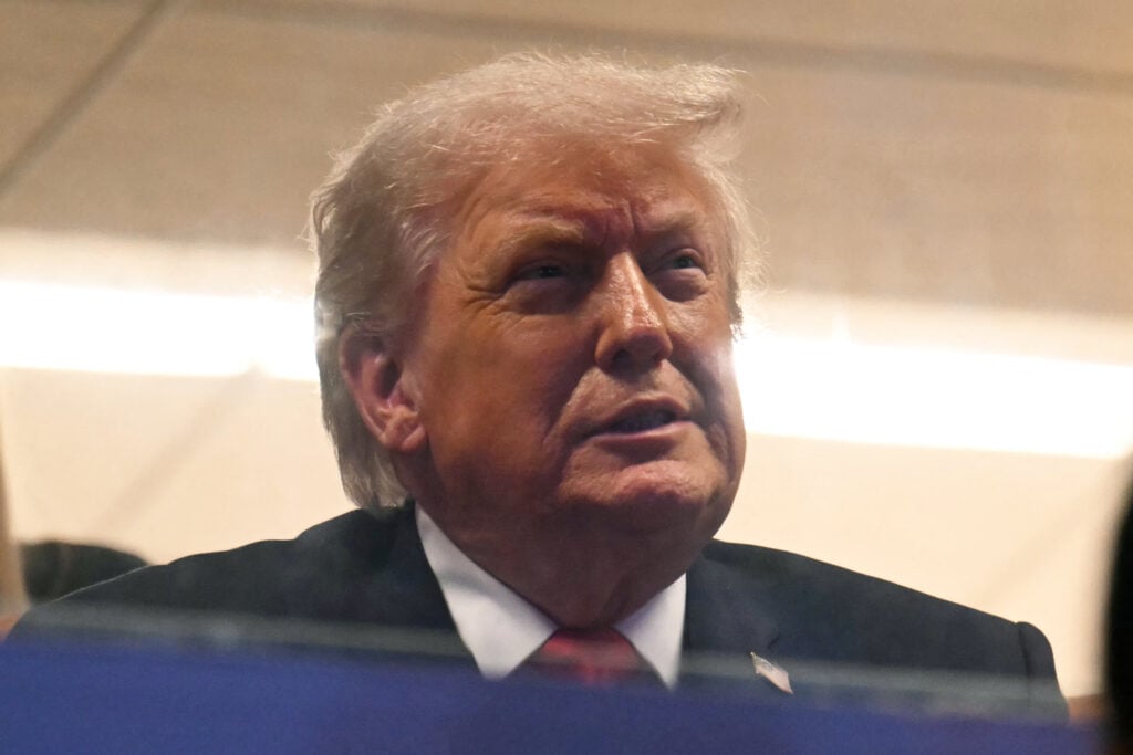 US President Donald Trump attends the College Football National Championship Game between the Miami Hurricanes and the Indiana Hoosiers at Hard Rock Stadium.
