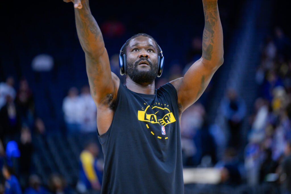 Deandre Ayton of Lakers warms up before the NBA game 31 between Los Angeles Lakers and Golden State Warriors in San Francisco at Chase Center.