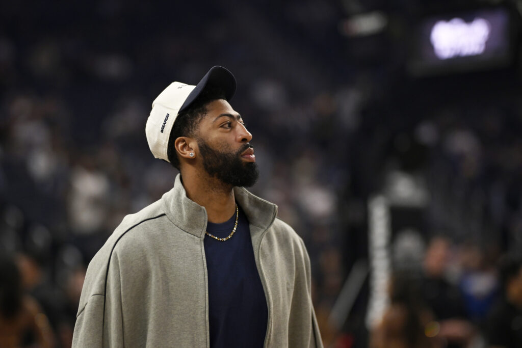Anthony Davis #23 of the Washington Wizards looks on before the game against the Golden State Warriors at Chase Center.