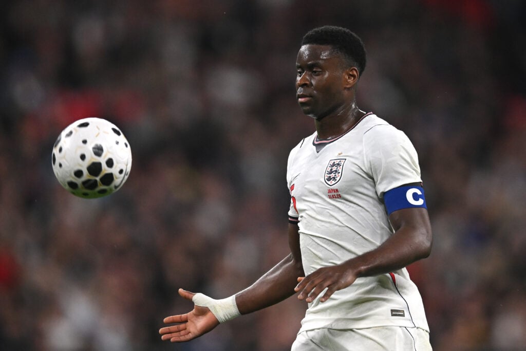 Marc Guehi of England in action during the international friendly match between England and Japan at Wembley Stadium.