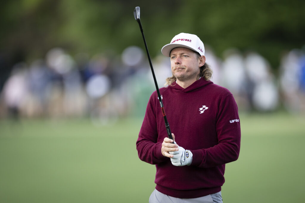 Cameron Smith of Australia warms up on the Tournament Practice Area ahead of a practice round prior to the Masters