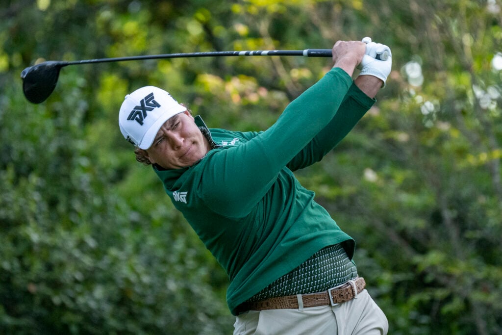 Aldrich Potgieter hitting from the 2nd tee tee during the first round of the Masters at Augusta National