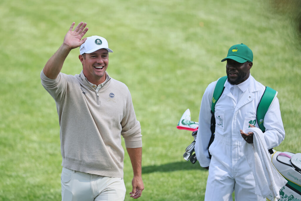 Bryson DeChambeau and Kevin Hart during the Par Three Contest
