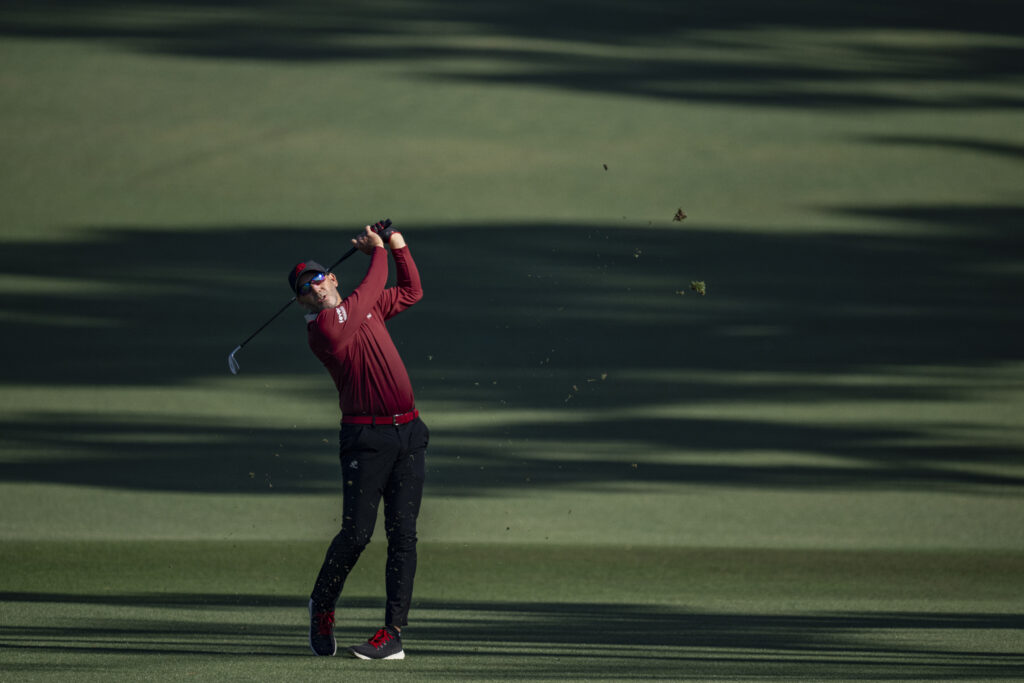 Sergio Garcia on the second hole during the final round of the Masters at Augusta National