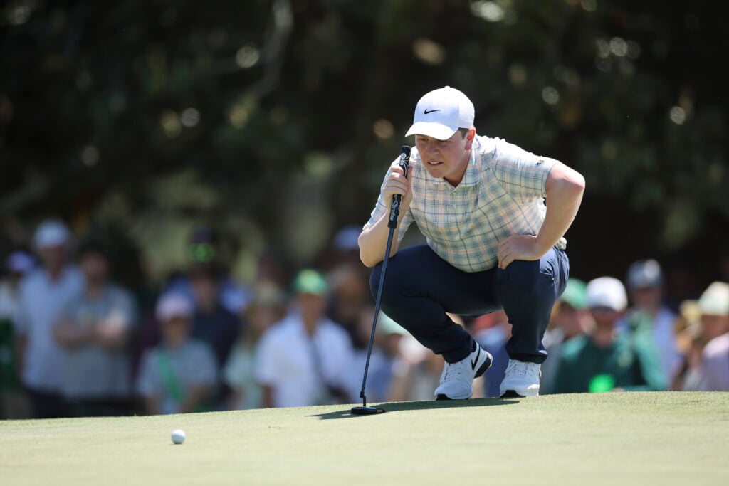 Robert MacIntyre on the first hole during the first round of the Masters at Augusta National