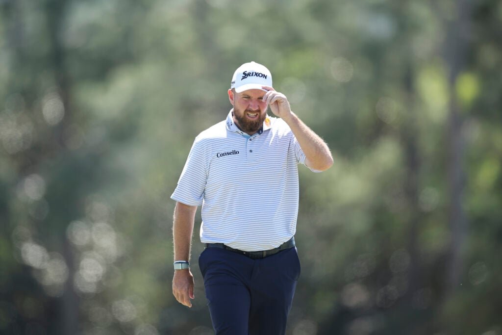 Shane Lowry in action during the first round of the 2026 Masters Tournament at Augusta National