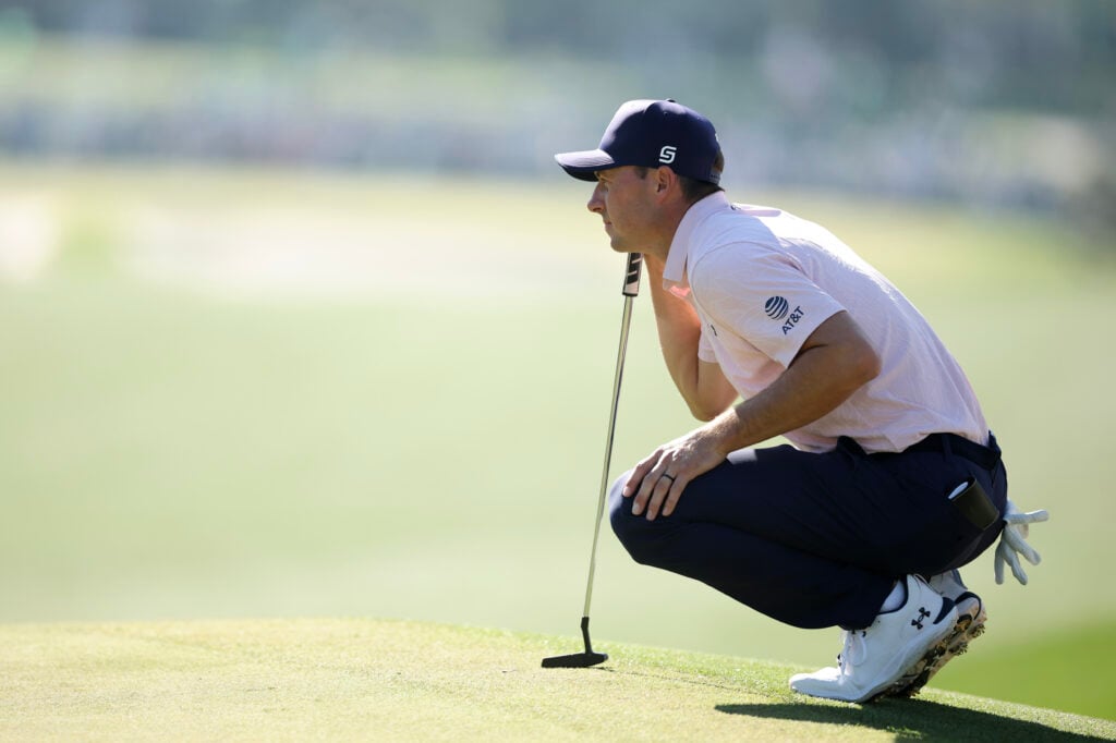 Jordan Spieth in action during the second round of the Masters at Augusta National