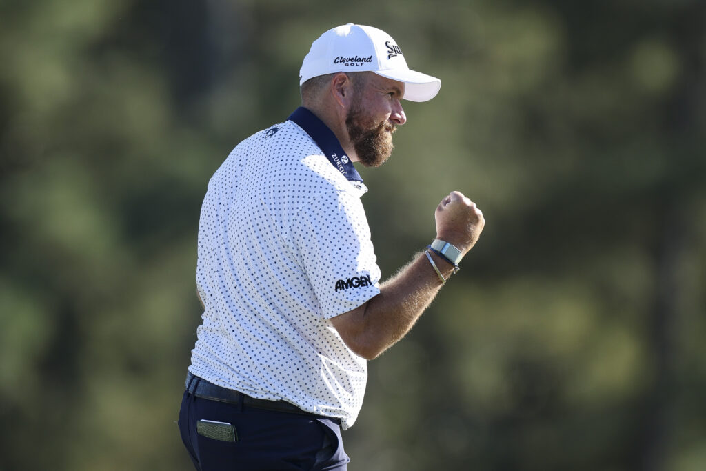 Shane Lowry celebrates at The Masters 2026