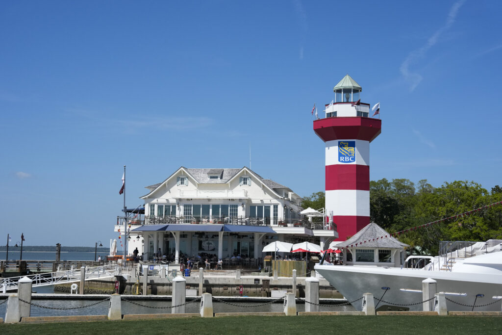 A general view of the Harbour Town Lighthouse near the 18th green prior to RBC Heritage at Harbour Town Golf Links