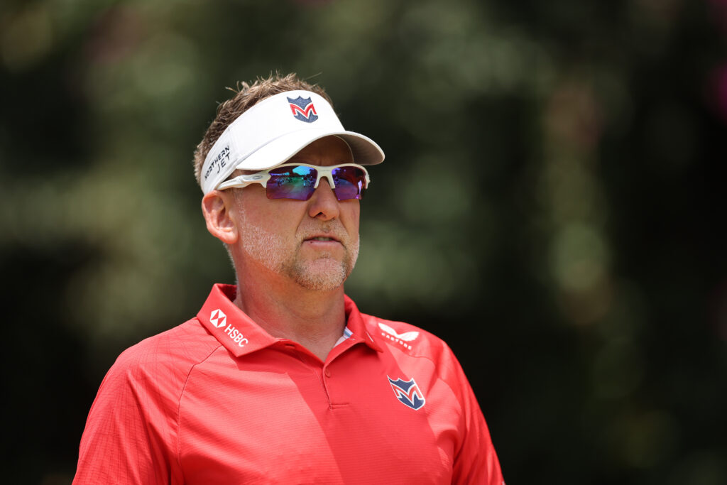 Ian Poulter reacts at LIV Golf Mexico City 2026