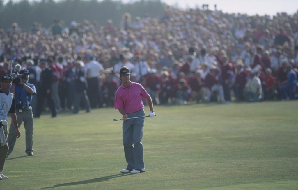 Ian Baker-Finch reacts during The 120th Open Championship held at Royal Birkdale Golf Club