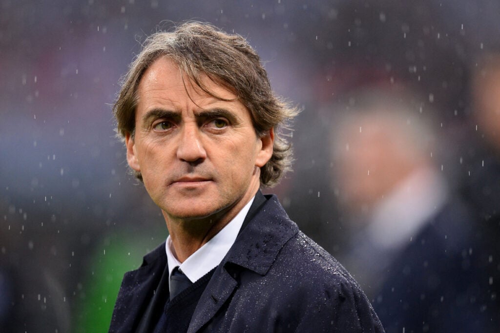 Manager Roberto Mancini of Manchester City looks dejected in defeat after the FA Cup with Budweiser Final between Manchester City and Wigan Athletic at Wembley Stadium.