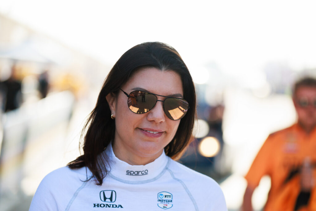 Dale Coyne Racing w/RWR team driver Katherine Legge practices for the 2024 Indy 500 at Indianapolis Motor Speedway.