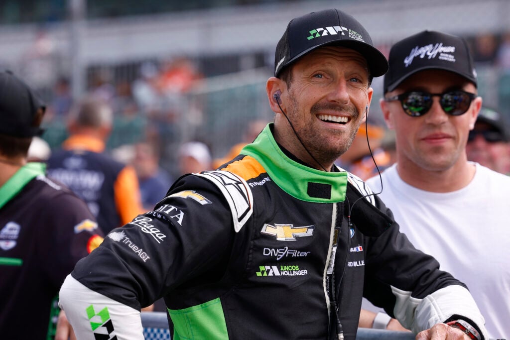 Romain Grosjean of France (77) driving for Juncos Hollinger Racing on pit lane awaiting his qualifying attempt during qualifications for the NTT IndyCar Series Indianapolis 500 Qualifying on May 18, 2024 at the Indianapolis Motor Speedway in Indianapolis, IN.