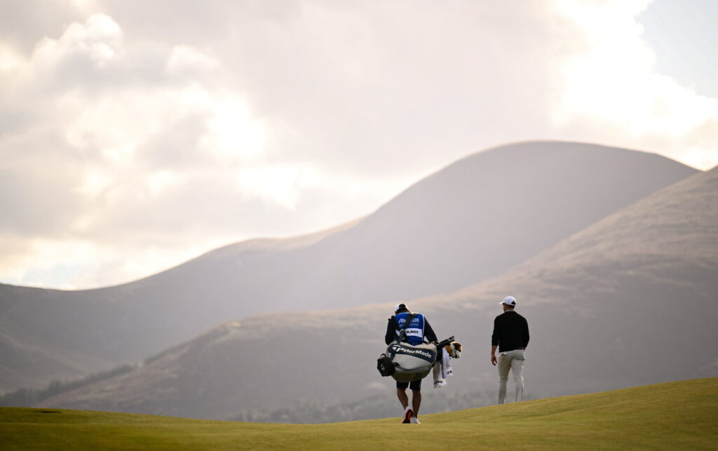 Rory McIlroy walks down the fairway during the final round of the Irish Open