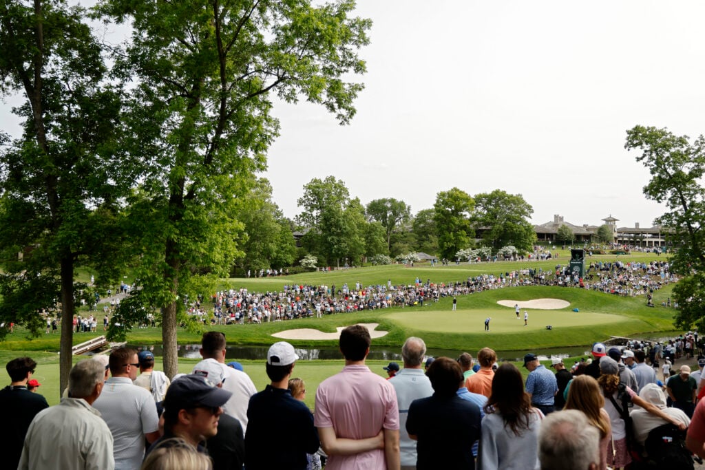 A general view of the ninth green during the third round of the Memorial Tournament presented by Workday 2025 at Muirfield Village Golf Club