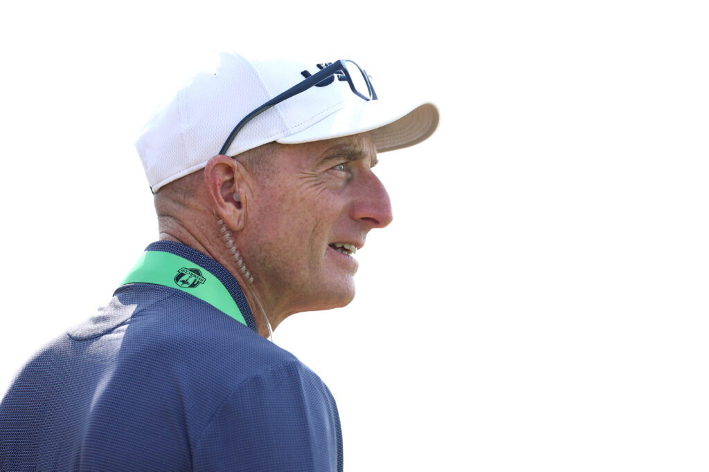 Jim Furyk looks on during a practice round ahead of the 2025 Ryder Cup