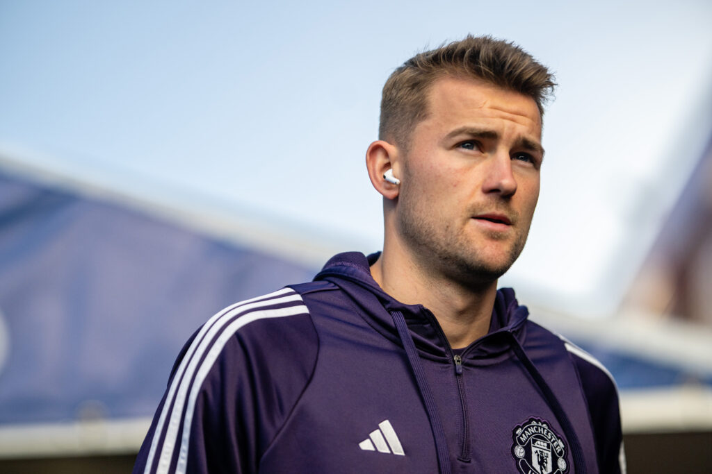 Matthijs de Ligt of Manchester United arrives ahead of the Premier League match between Crystal Palace and Manchester United at Selhurst Park.