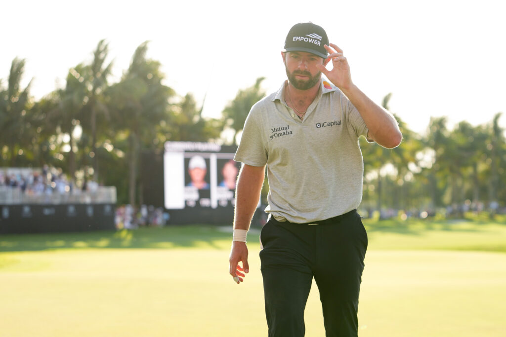 Cameron Young in action during the second round of the Cadillac Championship at Trump National Doral
