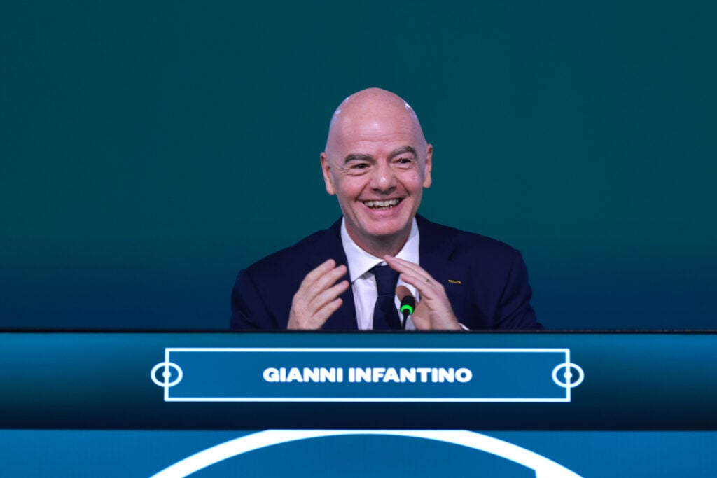 Gianni Infantino, President of FIFA, smiles during the 76th FIFA Congress on April 30, 2026 in Vancouver, British Columbia.