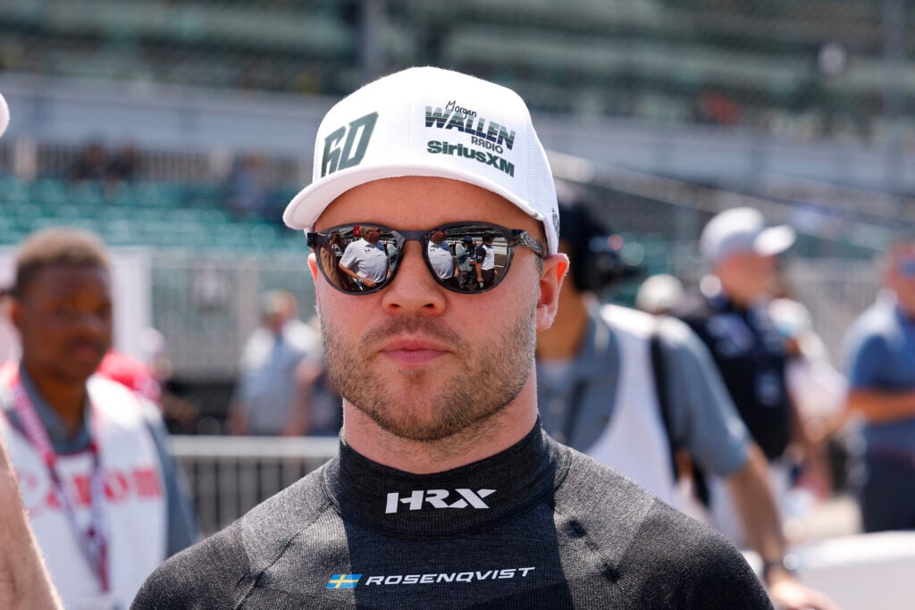 Felix Rosenqvist (60) Meyer Shank Racing Honda on pit lane during the NTT IndyCar Series PPG Armed Forces Qualifying - Day 2 at Indianapolis Motor Speedway in Indianapolis, IN.