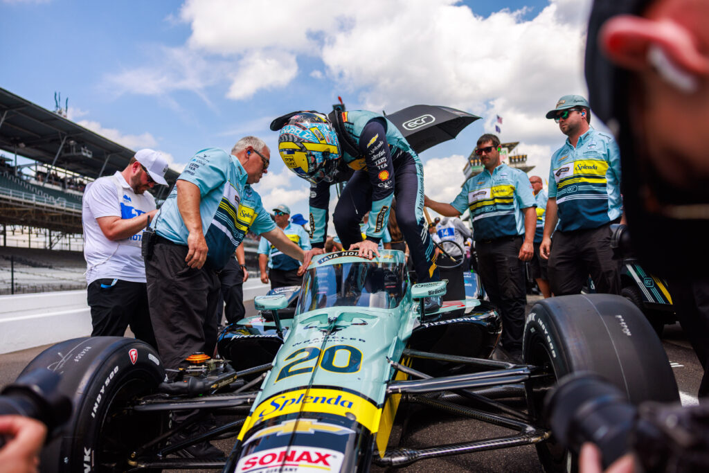 Ed Carpenter IndyCar driver Alexander Rossi (20) prepares to qualify for the Indy 500. Drivers were competing for their place in the line up of 33 cars that will start the race.