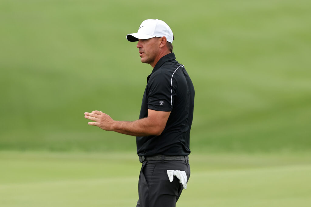 Brooks Koepka in action during the first round of THE CJ CUP Byron Nelson at TPC Craig Ranch