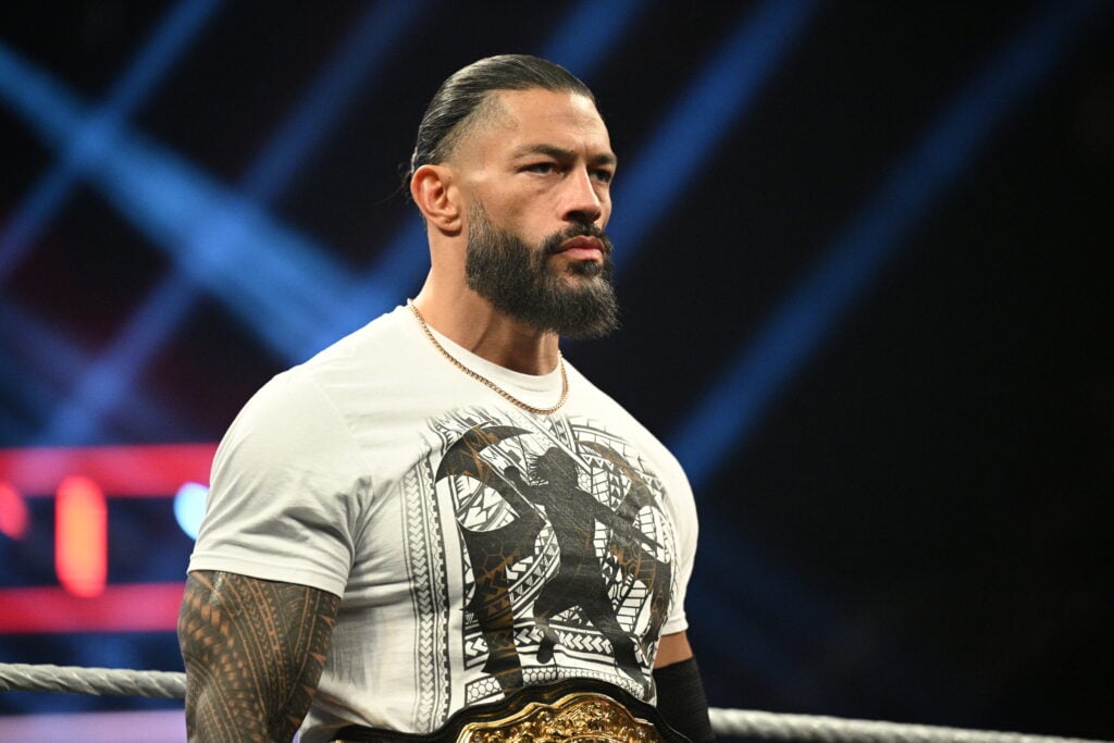 Roman Reigns in ring during Monday Night RAW at Jerome Schottenstein Center