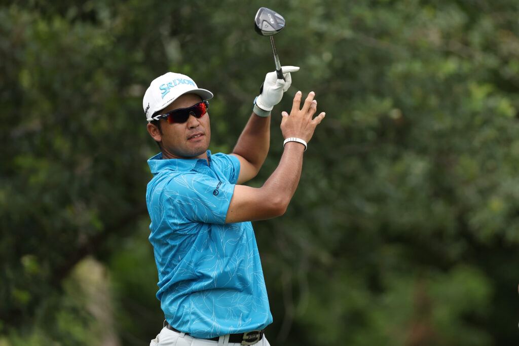Hideki Matsuyama in action during the second round of the Charles Schwab Challenge at Colonial Country Club
