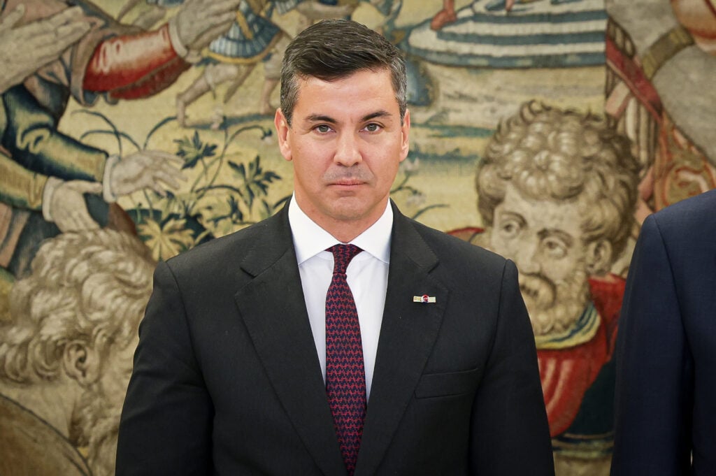 King Felipe Receives The President Of Paraguay At Zarzuela Palace