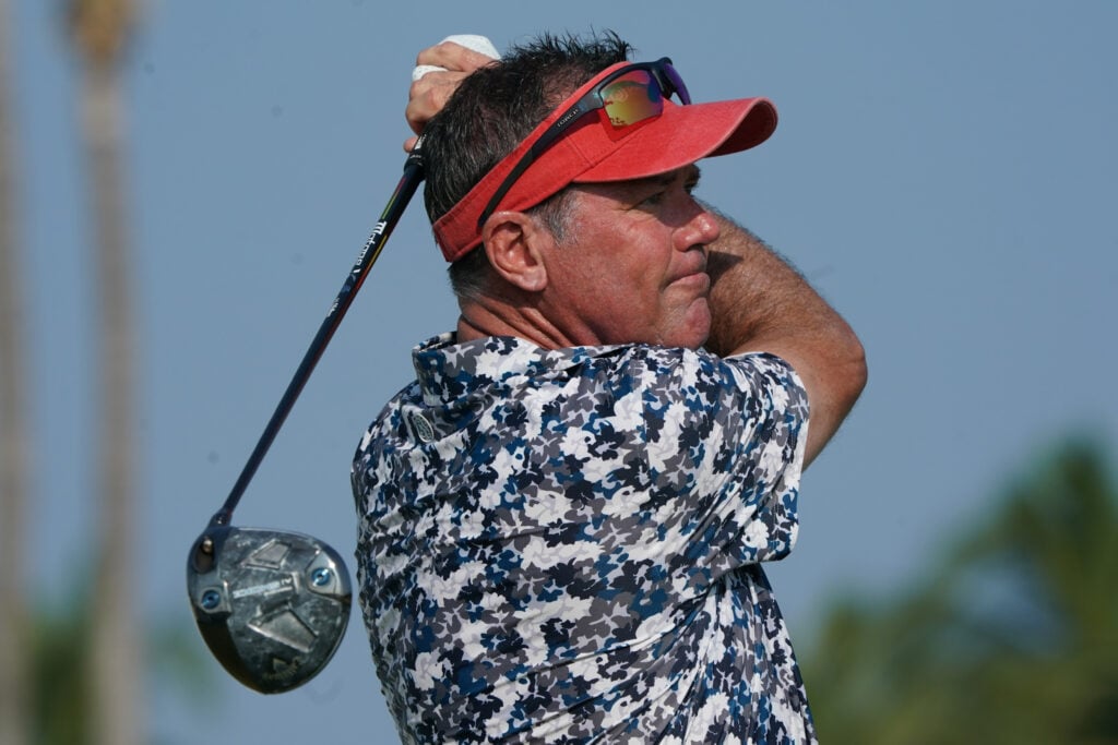 Rich Beem in action on day one of the WCM Mexico Senior Open 2024 at Punta Mita Golf Club