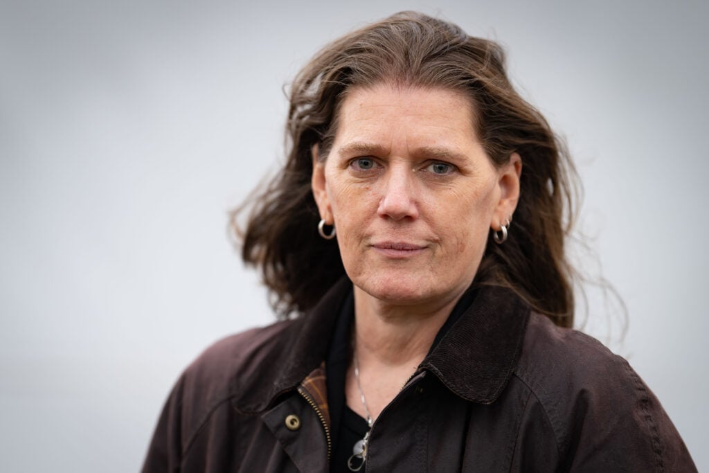 Mary Trump, American psychologist and writer and niece to President of the United States Donald Trump, poses for a photograph at Hay Festival.