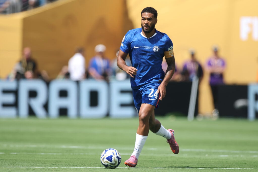 Reece James #24 of Chelsea FC controls the ball during the FIFA Club World Cup 2025 final match between Chelsea FC and Paris Saint-Germain at MetLife Stadium