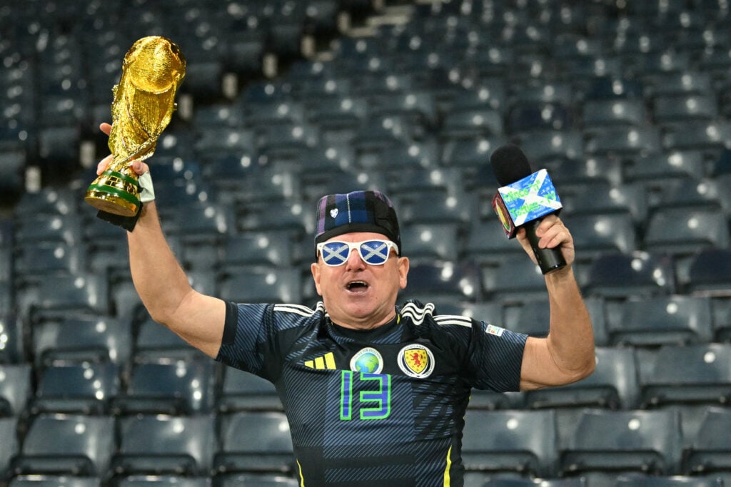 Scotland fan celebrates World Cup qualification