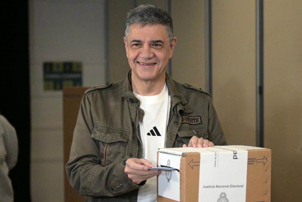 Buenos Aires City Mayor Jorge Macri casts his vote during the national midterm legislative election.