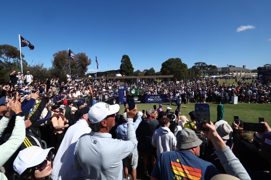 Rory McIlroy tees off during the final round of the Australian Open